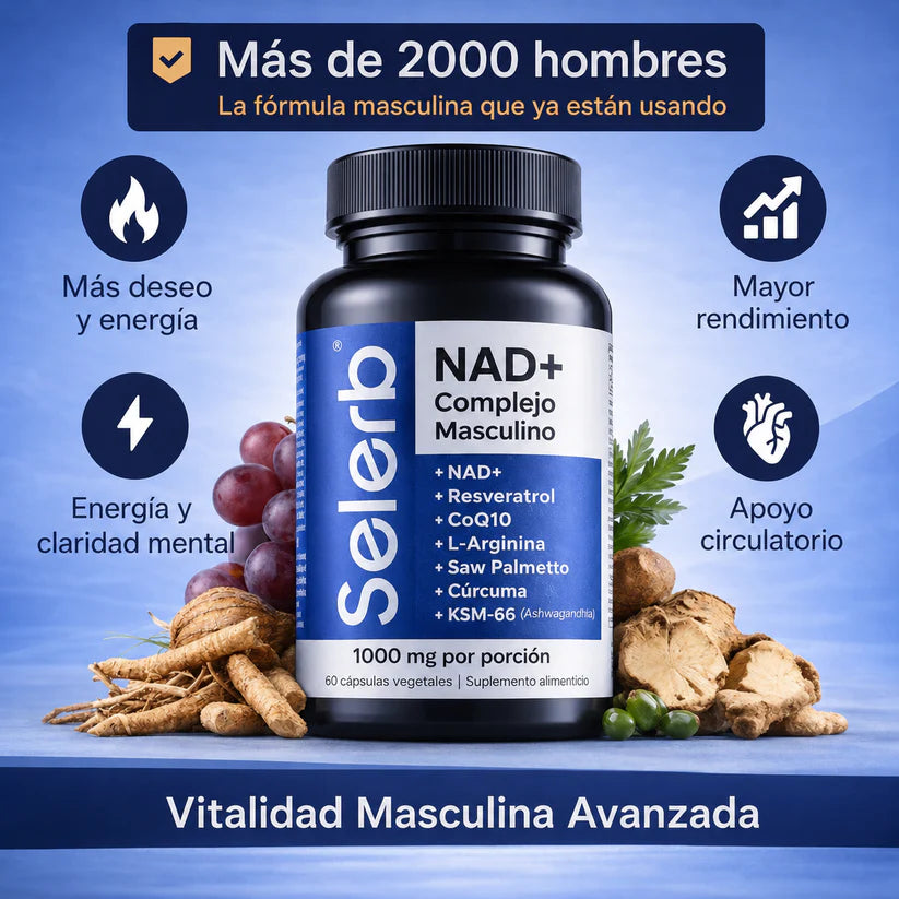 Selerb NAD+ Suplemento para Hombres - 60 Cápsulas